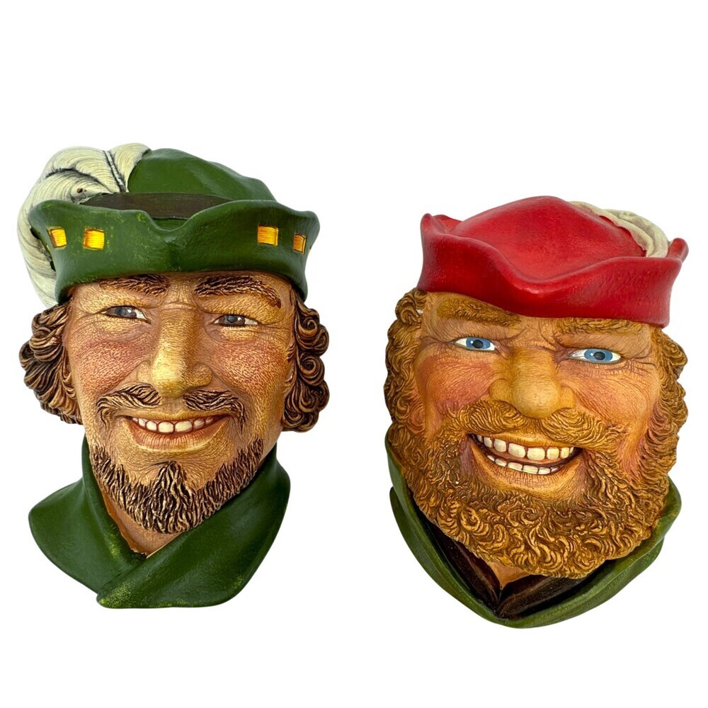 Robin Hood Little John Wall Hangings Plaques Legend Products Chalkware England